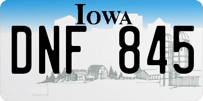 IA license plate DNF845