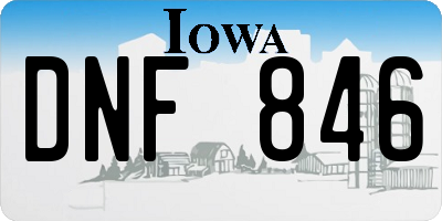 IA license plate DNF846