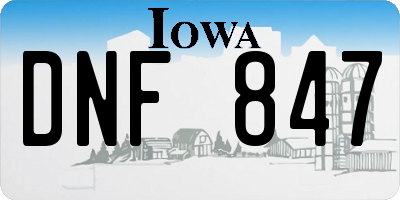 IA license plate DNF847