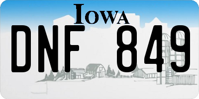 IA license plate DNF849