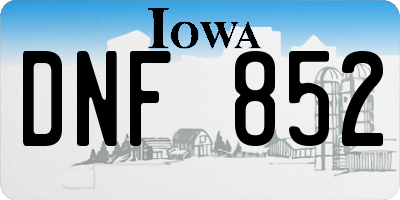 IA license plate DNF852