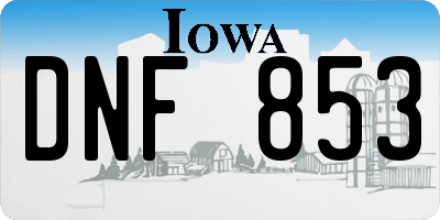 IA license plate DNF853