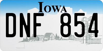 IA license plate DNF854