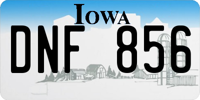 IA license plate DNF856
