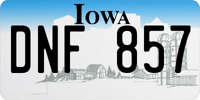 IA license plate DNF857