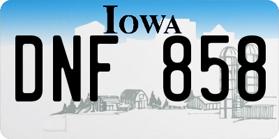 IA license plate DNF858