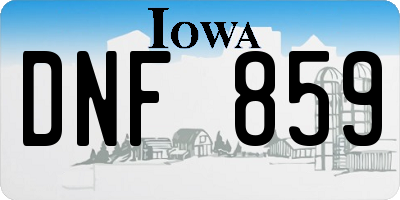 IA license plate DNF859