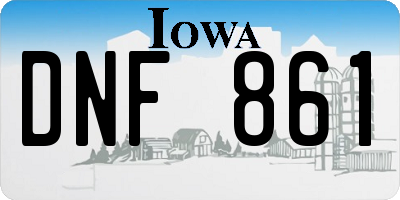 IA license plate DNF861