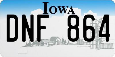IA license plate DNF864