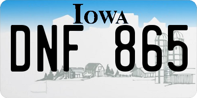 IA license plate DNF865