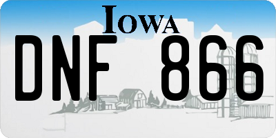 IA license plate DNF866
