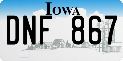 IA license plate DNF867