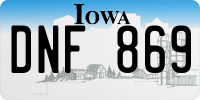 IA license plate DNF869
