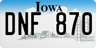 IA license plate DNF870