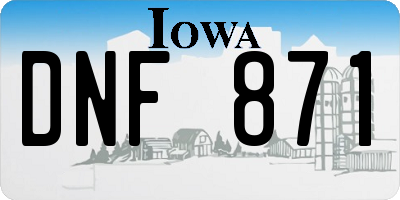 IA license plate DNF871