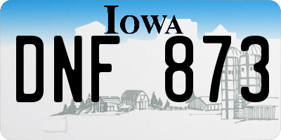 IA license plate DNF873