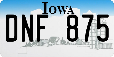 IA license plate DNF875