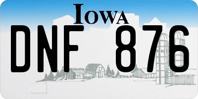 IA license plate DNF876