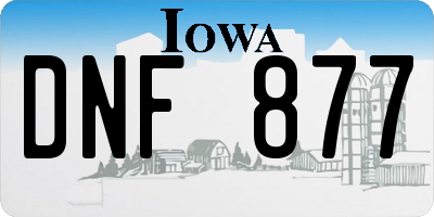 IA license plate DNF877