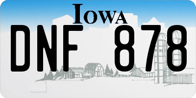 IA license plate DNF878