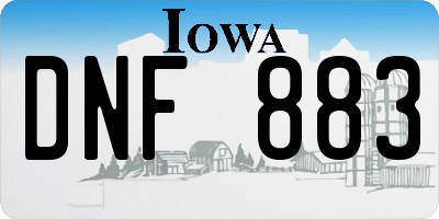 IA license plate DNF883