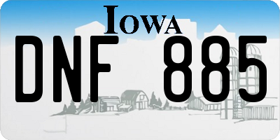 IA license plate DNF885