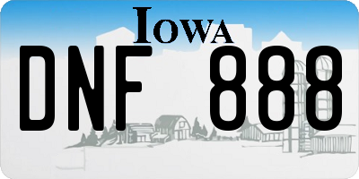 IA license plate DNF888