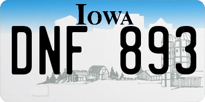 IA license plate DNF893