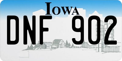 IA license plate DNF902