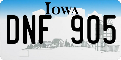 IA license plate DNF905