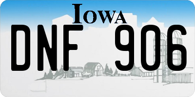 IA license plate DNF906