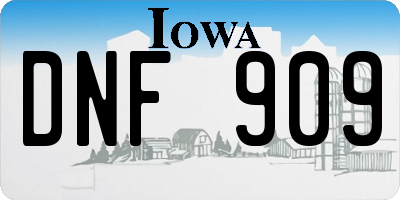 IA license plate DNF909