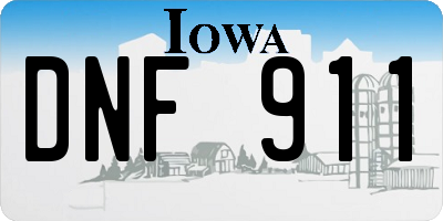 IA license plate DNF911