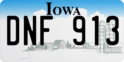 IA license plate DNF913