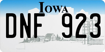 IA license plate DNF923