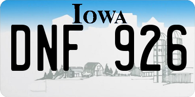 IA license plate DNF926