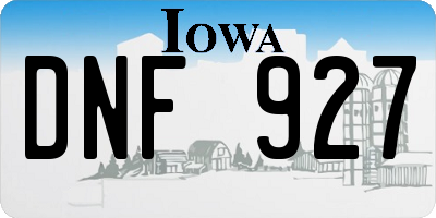 IA license plate DNF927