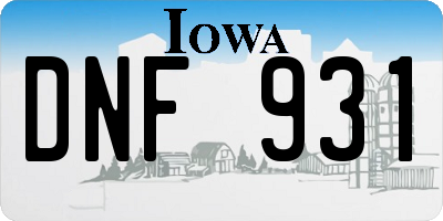 IA license plate DNF931