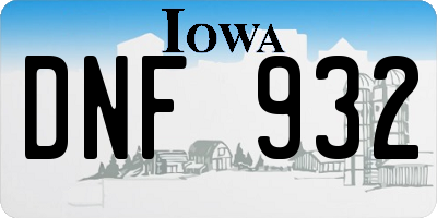 IA license plate DNF932