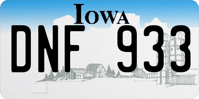 IA license plate DNF933