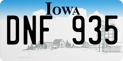 IA license plate DNF935