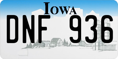 IA license plate DNF936