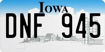 IA license plate DNF945