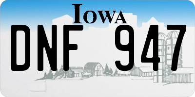 IA license plate DNF947