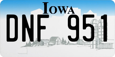 IA license plate DNF951