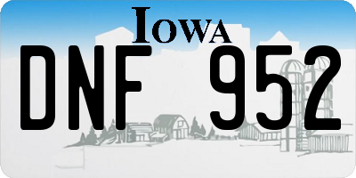IA license plate DNF952