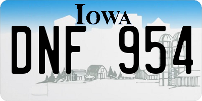 IA license plate DNF954