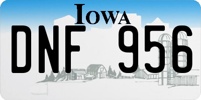 IA license plate DNF956