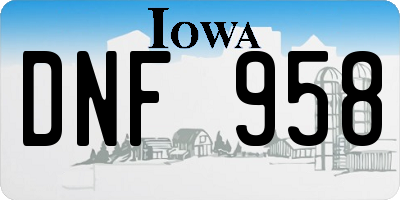 IA license plate DNF958