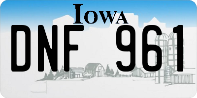 IA license plate DNF961